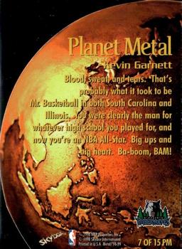 1998-99 Metal Universe - Planet Metal #7 PM Kevin Garnett Back