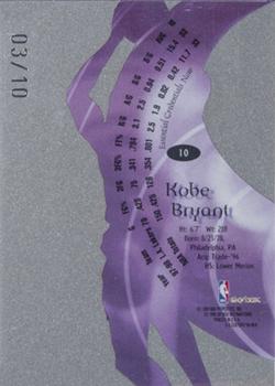 1998-99 SkyBox E-X Century - Essential Credentials Now #10 Kobe Bryant  Back
