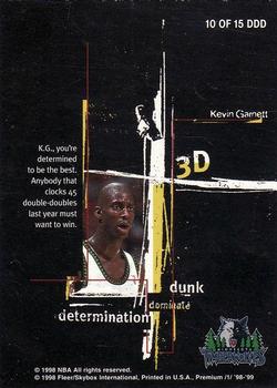 1998-99 SkyBox Premium - 3D #10 DDD Kevin Garnett Back