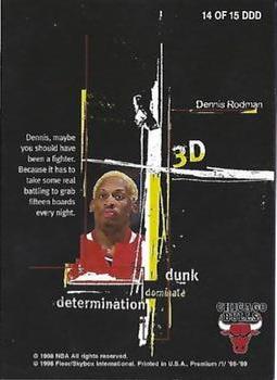 1998-99 SkyBox Premium - 3D #14 DDD Dennis Rodman Back