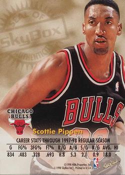 1998-99 SkyBox Premium - Autographics #NNO Scottie Pippen Back