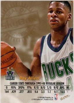 1998-99 SkyBox Premium - Autographics Blue #NNO Ray Allen Back