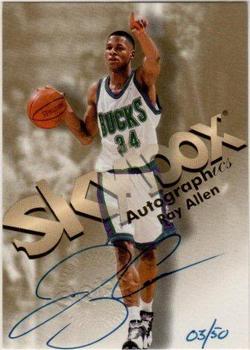 1998-99 SkyBox Premium - Autographics Blue #NNO Ray Allen Front