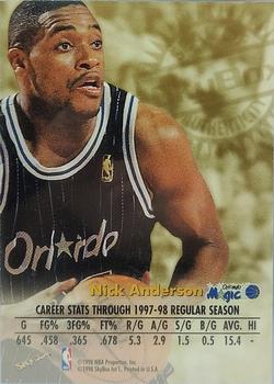 1998-99 SkyBox Premium - Autographics Blue #NNO Nick Anderson Back