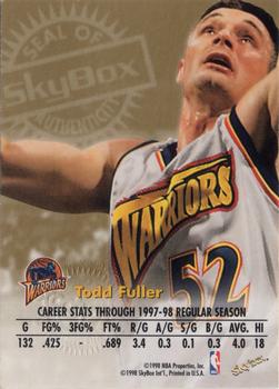 1998-99 SkyBox Premium - Autographics Blue #NNO Todd Fuller Back