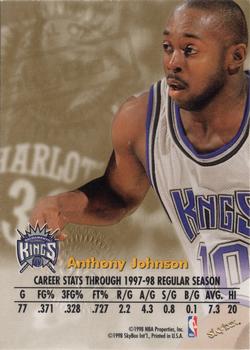 1998-99 SkyBox Premium - Autographics Blue #NNO Anthony Johnson Back