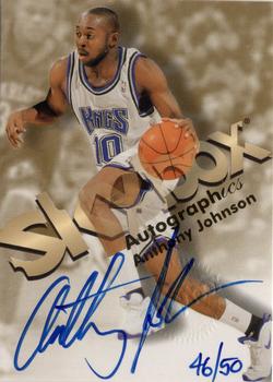 1998-99 SkyBox Premium - Autographics Blue #NNO Anthony Johnson Front