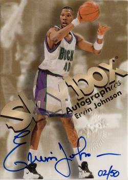 1998-99 SkyBox Premium - Autographics Blue #NNO Ervin Johnson Front