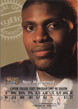 1998-99 SkyBox Premium - Autographics Blue #NNO Nazr Mohammed Back