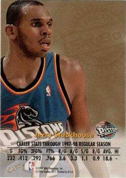 1998-99 SkyBox Premium - Autographics Blue #NNO Jerry Stackhouse Back