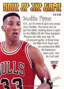 1998-99 SkyBox Premium - Soul of the Game #3 SG Scottie Pippen Back