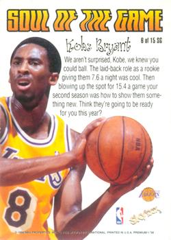 1998-99 SkyBox Premium - Soul of the Game #6 SG Kobe Bryant Back