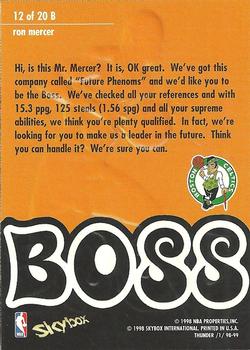 1998-99 SkyBox Thunder - Boss #12 B Ron Mercer Back