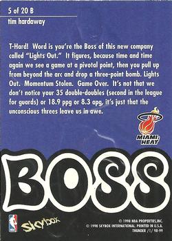 1998-99 SkyBox Thunder - Boss #5 B Tim Hardaway Back