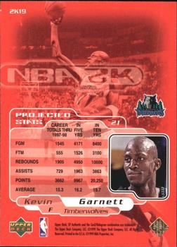 1998-99 SP Authentic - NBA 2K #2K19 Kevin Garnett Back