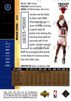 1998-99 SPx Finite - Radiance #1 Michael Jordan Back