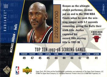 1998-99 SPx Finite - Radiance #100 Michael Jordan Back