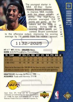 1998-99 SPx Finite - Radiance #151 Kobe Bryant Back