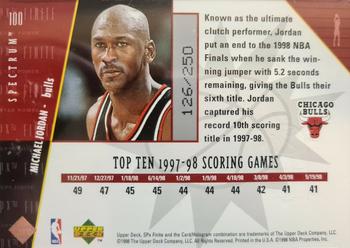 1998-99 SPx Finite - Spectrum #100 Michael Jordan Back