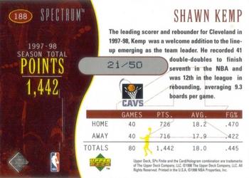 1998-99 SPx Finite - Spectrum #188 Shawn Kemp Back