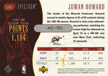 1998-99 SPx Finite - Spectrum #195 Juwan Howard Back