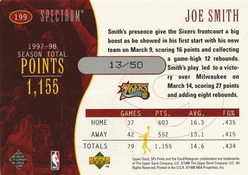 1998-99 SPx Finite - Spectrum #199 Joe Smith Back