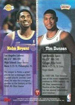 1998-99 Stadium Club - Co-Signers #CO1 Tim Duncan / Kobe Bryant Back