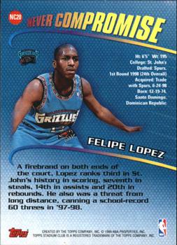1998-99 Stadium Club - Never Compromise #NC20 Felipe Lopez Back
