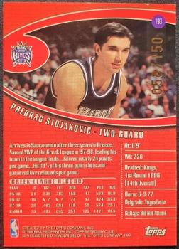 1998-99 Stadium Club - One of a Kind #193 Predrag Stojakovic Back