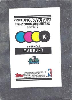 1998-99 Stadium Club - Printing Plates Black #192 Stephon Marbury Back