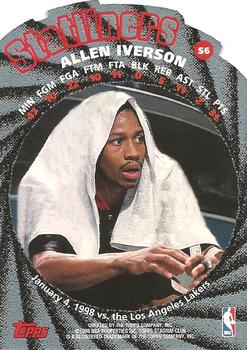 1998-99 Stadium Club - Statliners #S6 Allen Iverson Back