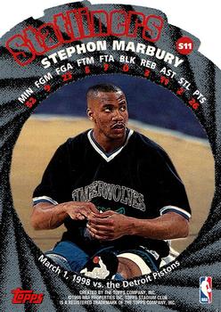 1998-99 Stadium Club - Statliners #S11 Stephon Marbury Back