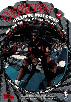 1998-99 Stadium Club - Statliners #S15 Dikembe Mutombo Back