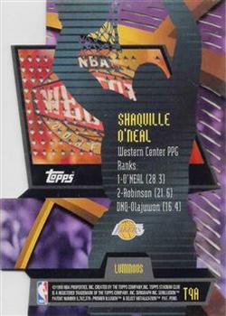 1998-99 Stadium Club - Triumvirate Luminous #T9A Shaquille O'Neal Back