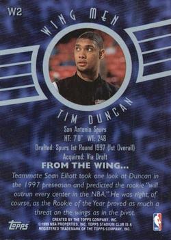 1998-99 Stadium Club - Wing Men #W2 Tim Duncan Back