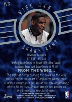 1998-99 Stadium Club - Wing Men #W5 Shawn Kemp Back