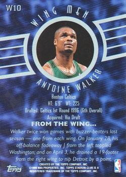 1998-99 Stadium Club - Wing Men #W10 Antoine Walker Back
