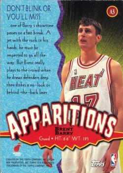 1998-99 Topps - Apparitions #A3 Brent Barry Back