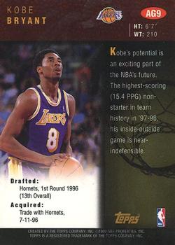 1998-99 Topps - Autographs #AG9 Kobe Bryant Back