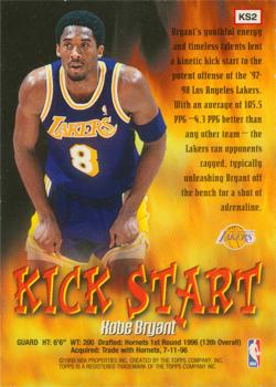 1998-99 Topps - Kick Start #KS2 Kobe Bryant Back