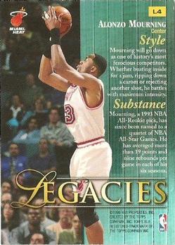 1998-99 Topps - Legacies #L4 Alonzo Mourning Back