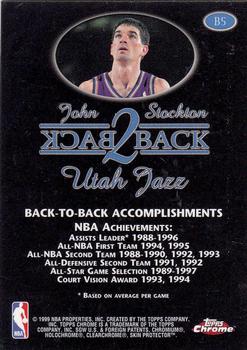 1998-99 Topps Chrome - Back 2 Back #B5 John Stockton Back