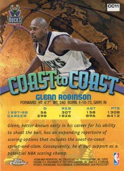 1998-99 Topps Chrome - Coast to Coast #CC11 Glenn Robinson Back
