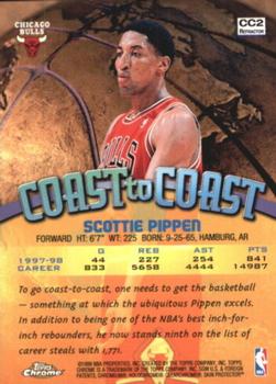 1998-99 Topps Chrome - Coast to Coast Refractors #CC2 Scottie Pippen Back