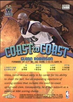 1998-99 Topps Chrome - Coast to Coast Refractors #CC11 Glenn Robinson Back