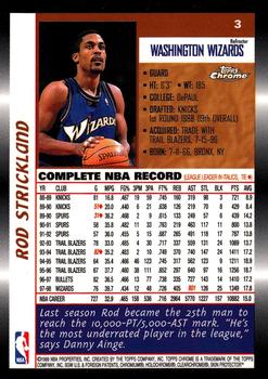 1998-99 Topps Chrome - Refractors #3 Rod Strickland Back