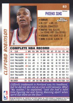 1998-99 Topps Chrome - Refractors #83 Clifford Robinson Back