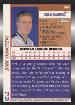 1998-99 Topps Chrome - Refractors #154 Dirk Nowitzki Back