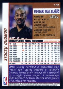 1998-99 Topps Chrome - Refractors #182 Stacey Augmon Back