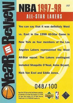 1998-99 UD Choice - Prime Choice Reserve #197 Kobe Bryant, Shaquille O'Neal, Nick Van Exel, Eddie Jones Back